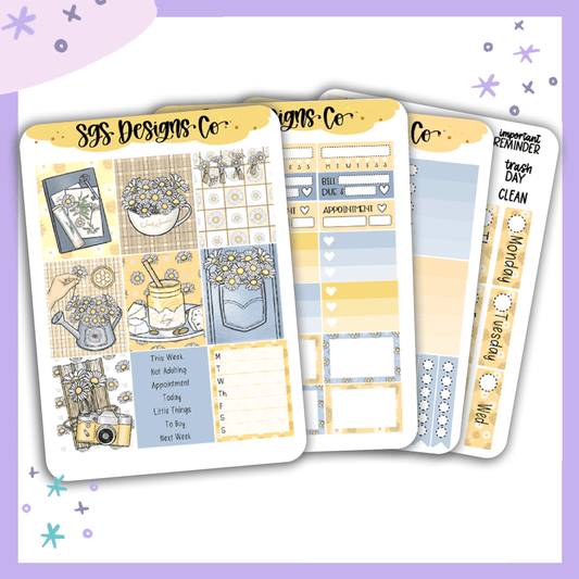 Sweet Daisies Planner Sticker Kit