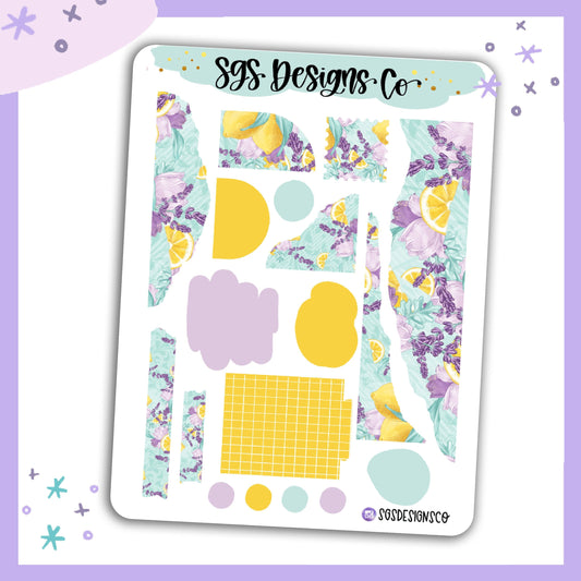 Lemon Purple Florals Journaling Kit