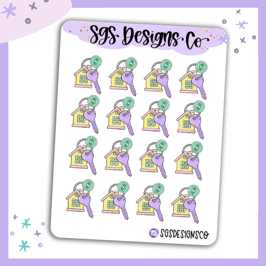 House Bills Icons Sticker Sheet