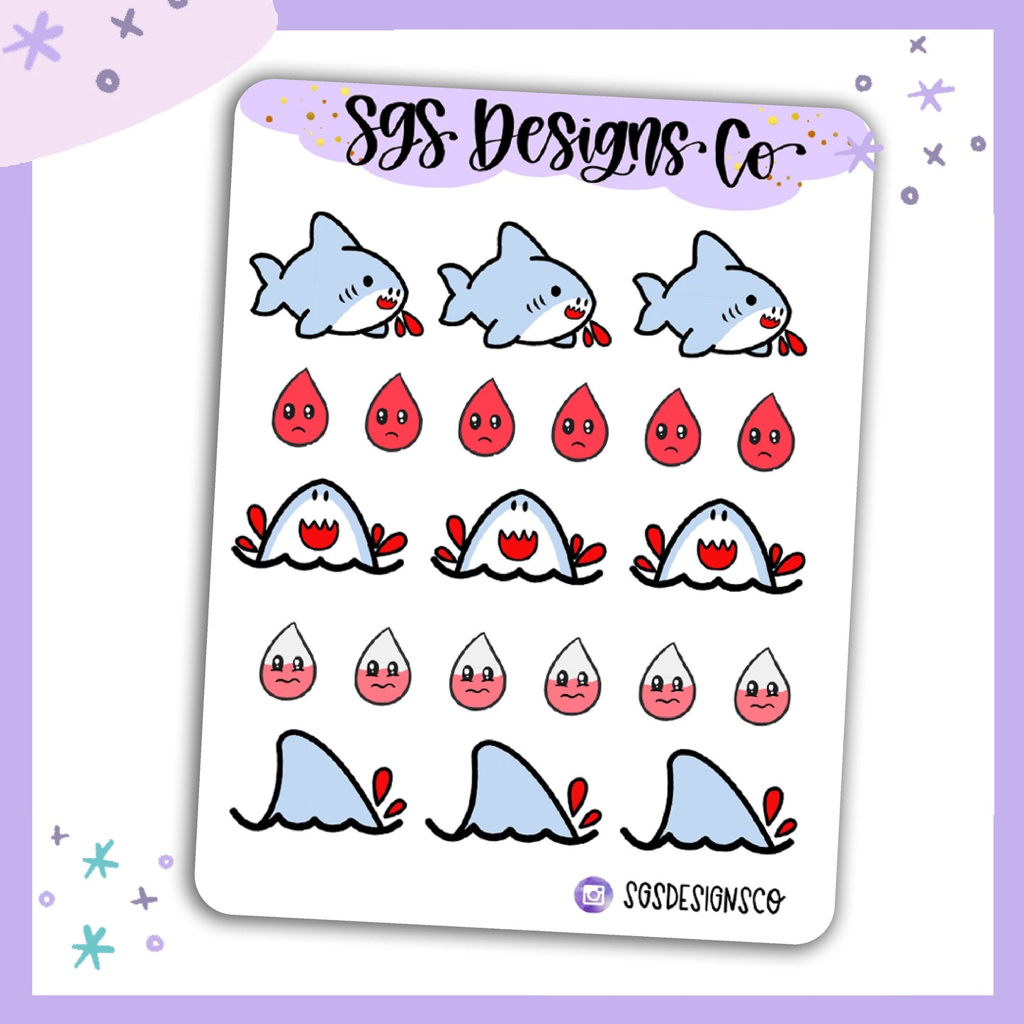 Shark Planner Sticker Sheet