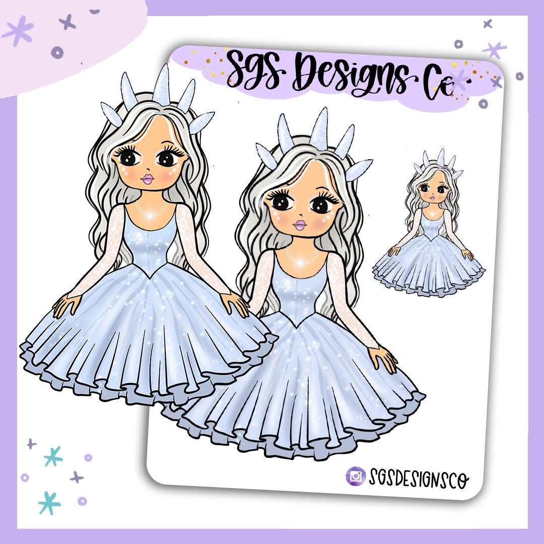 Miss  Lady D Ice Queen XL Sticker Sheet