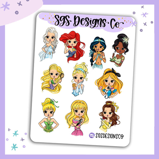 Miss  Lady D Princess Tattooed Out Planner Stickers