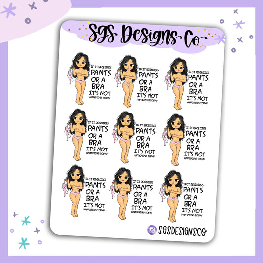 Miss Lady D  No Bra Planner Sticker Sheet