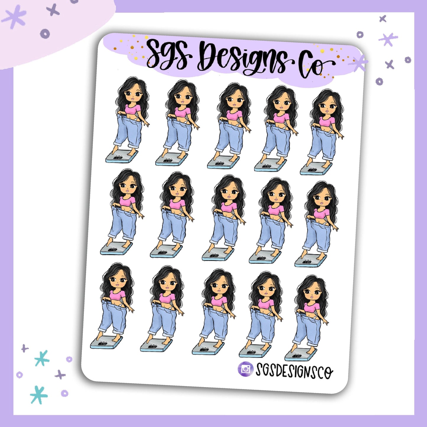 Miss Lady D Weight In Sticker Sheet