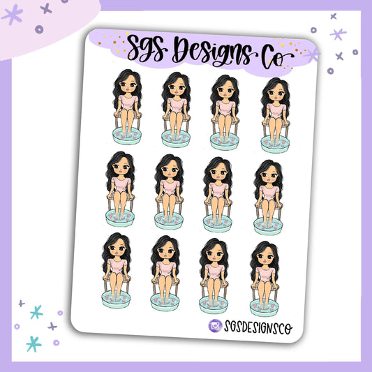 Miss Lady D Pedicure Planner Sticker Sheet