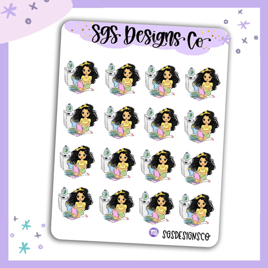 Miss Lady D Laundry Sticker Sheet